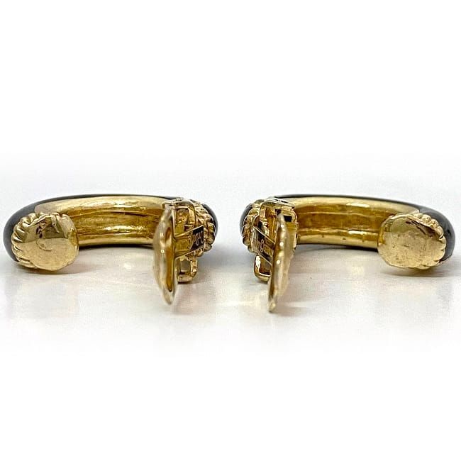 Christian Dior Earrings Gold Black — view 8