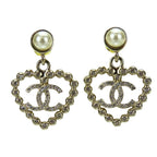 Chanel Coco Mark Metal Silver Heart Rhinestone C25 P — view 2