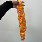 Hermes Twilly Bar Scarf Silk Orange White — view 2