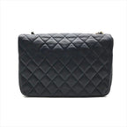 Chanel Quilted CC Logo Lambskin Turnlock Shoulder Bag Navy — view 2