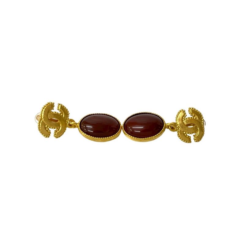 Chanel Vintage Gripoix Coco Mark Earrings Ear Cuff Accessory Gold 96A — view 4
