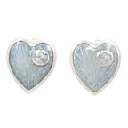 Gucci Interlocking Heart Earrings Enamel Blue