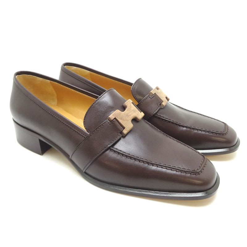 Hermes Mocha Size 24.5 Loafers — view 2
