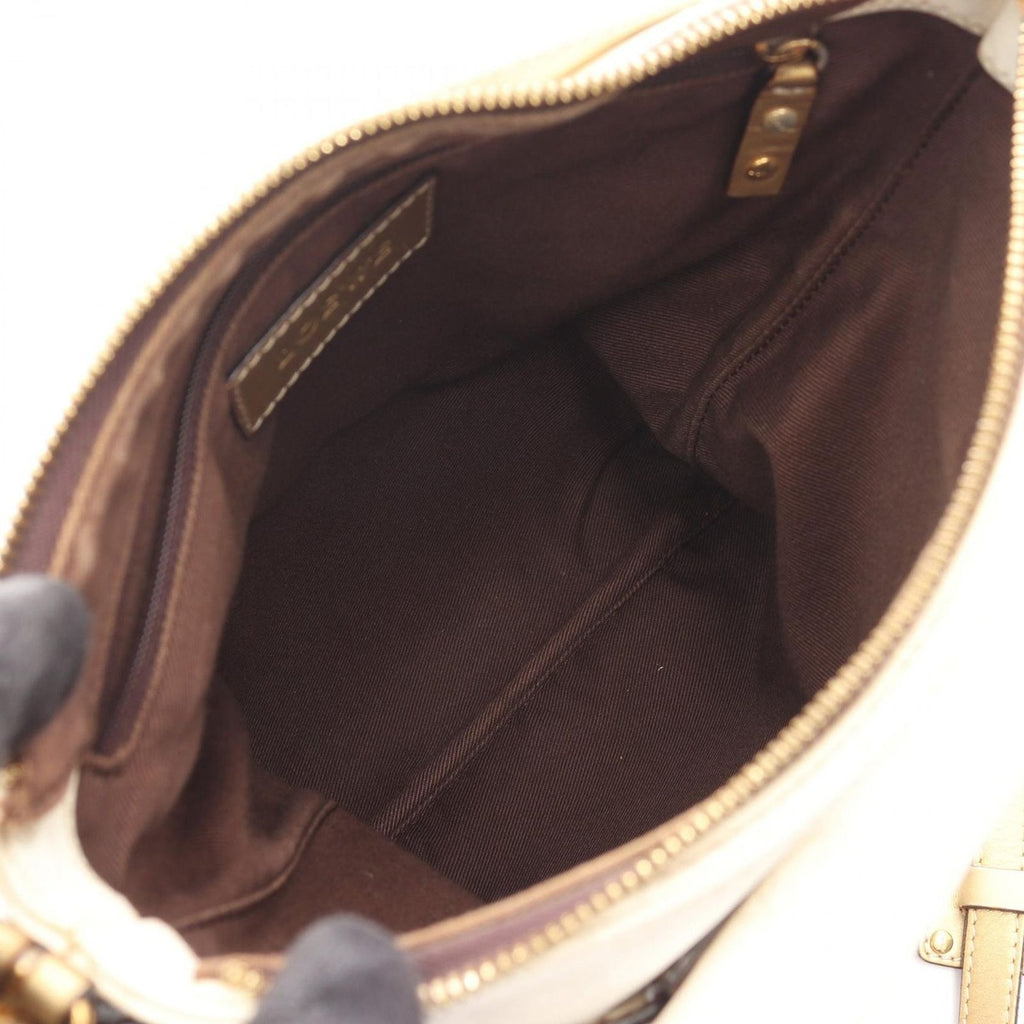 Loewe Shoulder Bag Repeat Anagram White Gold Canvas Leather — view 3