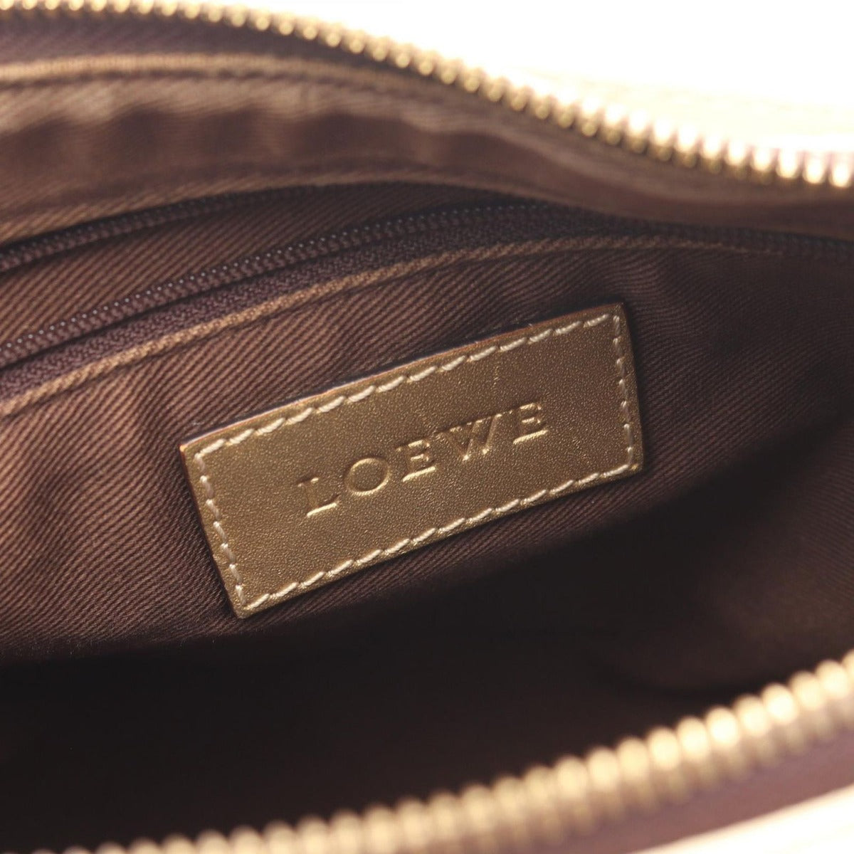 Loewe Shoulder Bag Repeat Anagram White Gold Canvas Leather — view 4