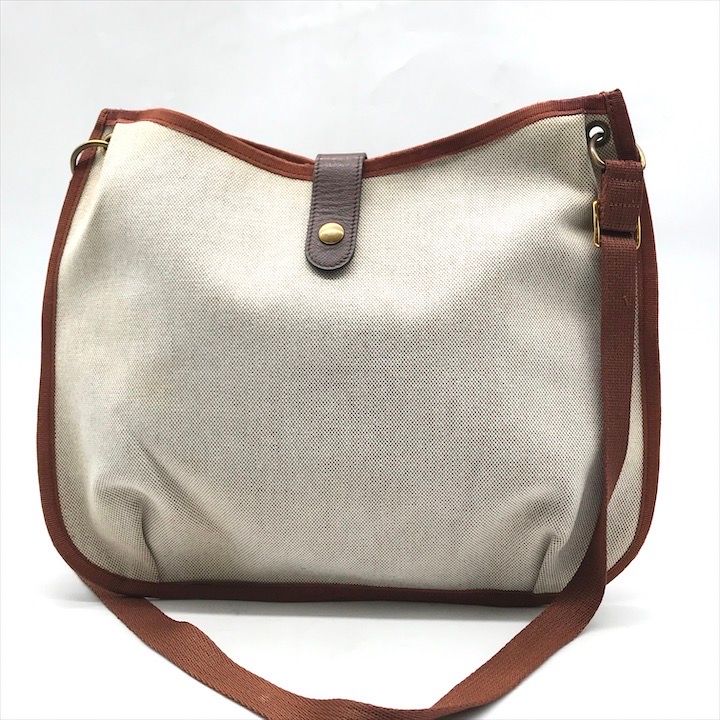 Hermes Canvas Saco Rodeo Toile Ash Shoulder Bag Brown — view 3