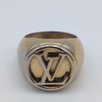 Louis Vuitton Signet Ring LV Logo Gold