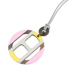 Hermes Necklace Equipe Buffalo Horn Pink Gray