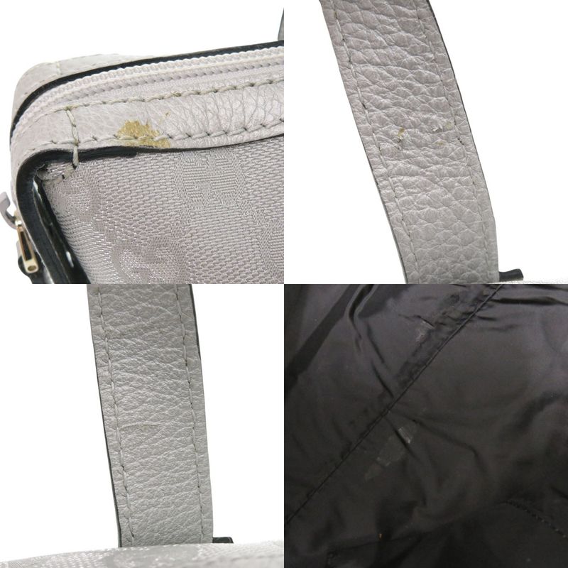 Gucci GG Canvas Leather Silver Handbag 1641 — view 8