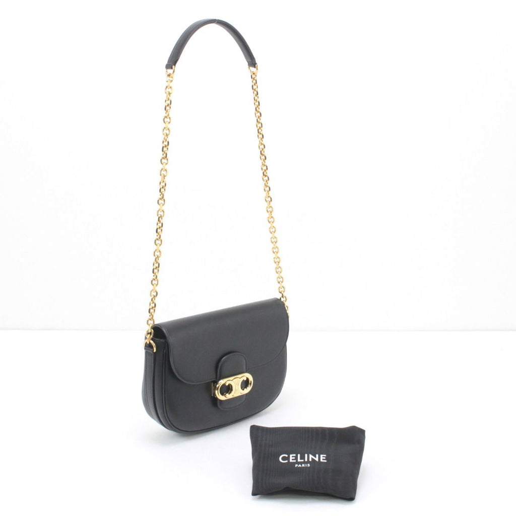 Celine Triomphe Chain Shoulder Bag Black — view 2