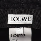 Loewe Hat Frayed Bucket Leather Logo Patch Black Denim — view 4