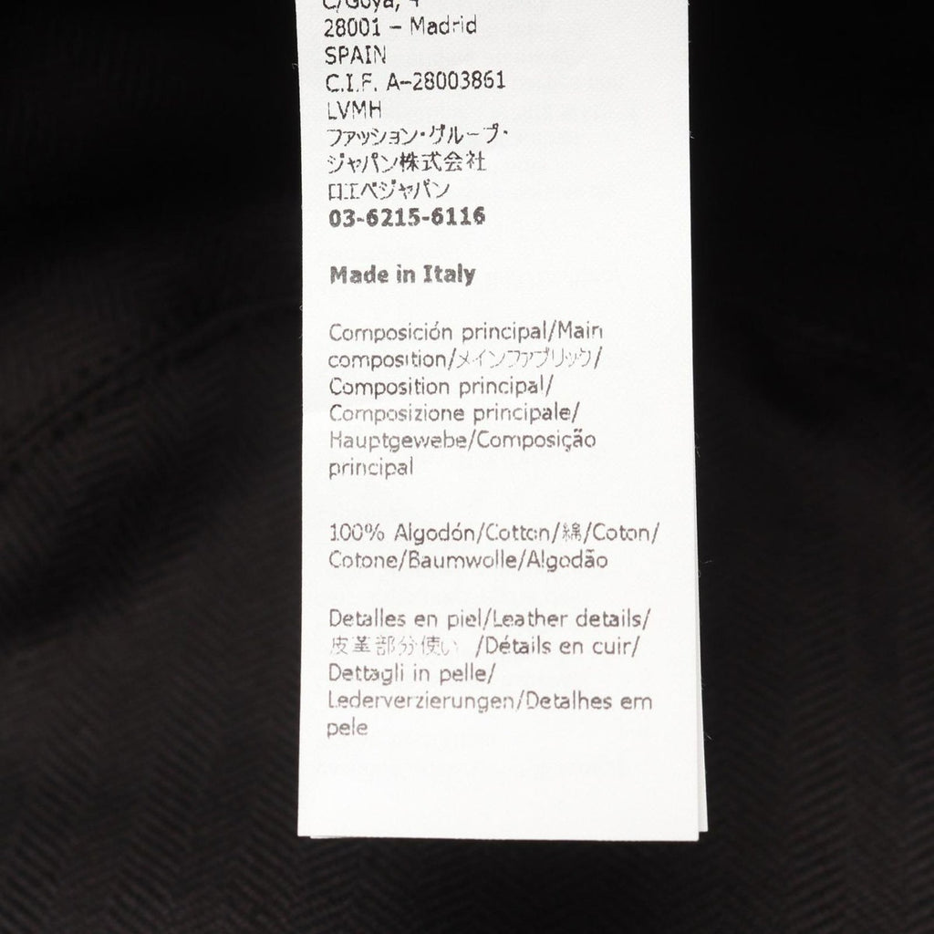 Loewe Hat Frayed Bucket Leather Logo Patch Black Denim — view 5