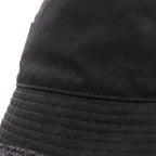 Loewe Hat Frayed Bucket Leather Logo Patch Black Denim — view 7