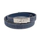 Hermes Kelly Belt 18 Denim Epson Blue Series Silver Hardware — view 2