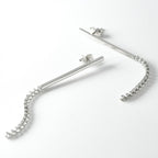 Celine Earrings Earring Silver Bijou Bar Rhinestone