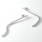 Celine Earrings Earring Silver Bijou Bar Rhinestone — view 2