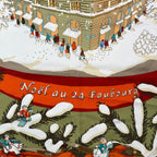 Hermes Scarf Carre 90 Silk Noel Au 24 Faubourg Christmas Orange — view 7