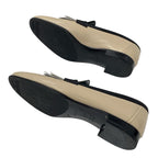 Hermes Royal Loafer Leather Shoes Beige Black White Hhardware Constance — view 6