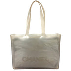 Chanel Shoulder Bag with Logo Pouch Rubber Gray