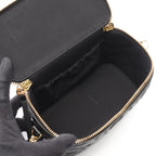 Fendi FF Motif Black Leather Shoulder Bag — view 3