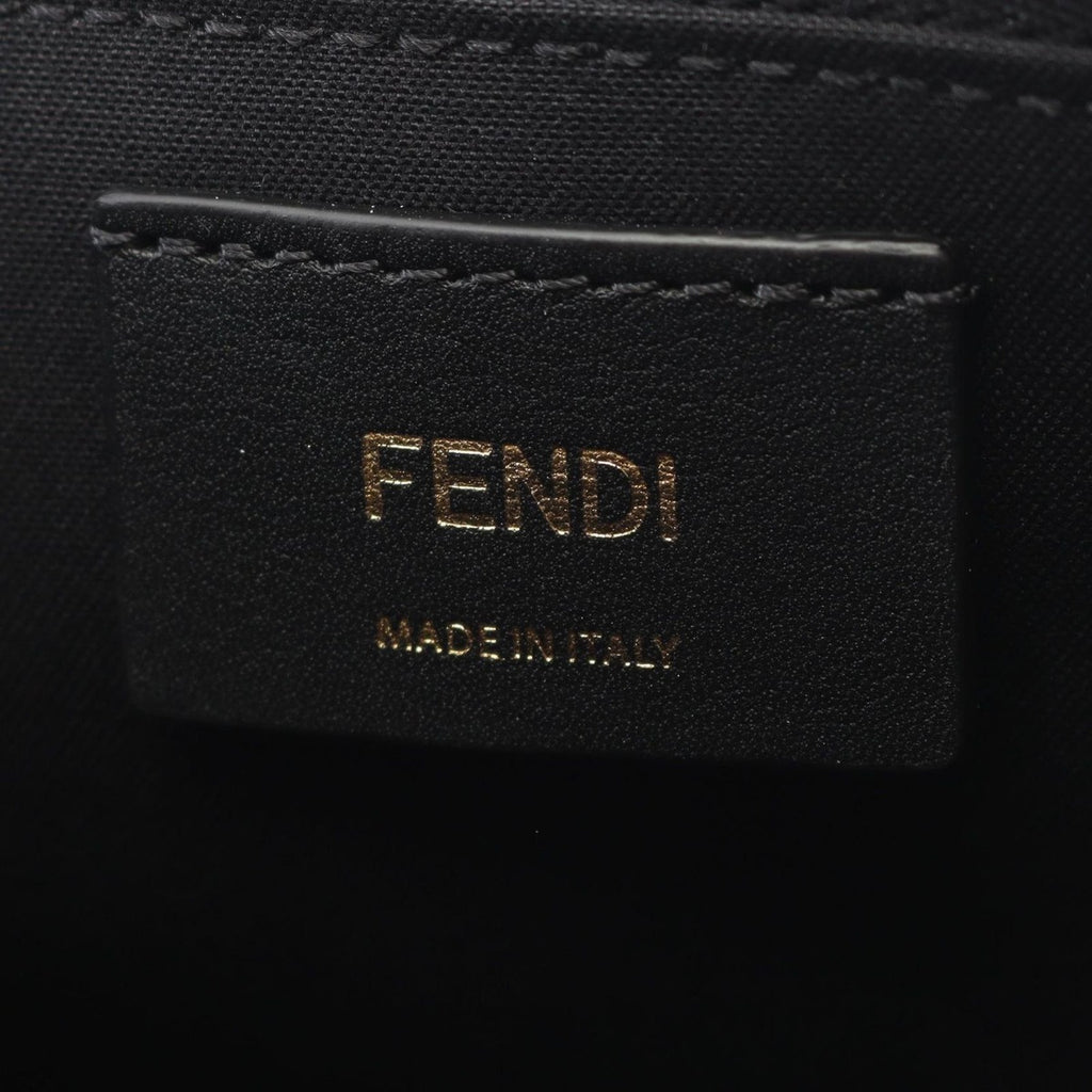 Fendi FF Motif Black Leather Shoulder Bag — view 4