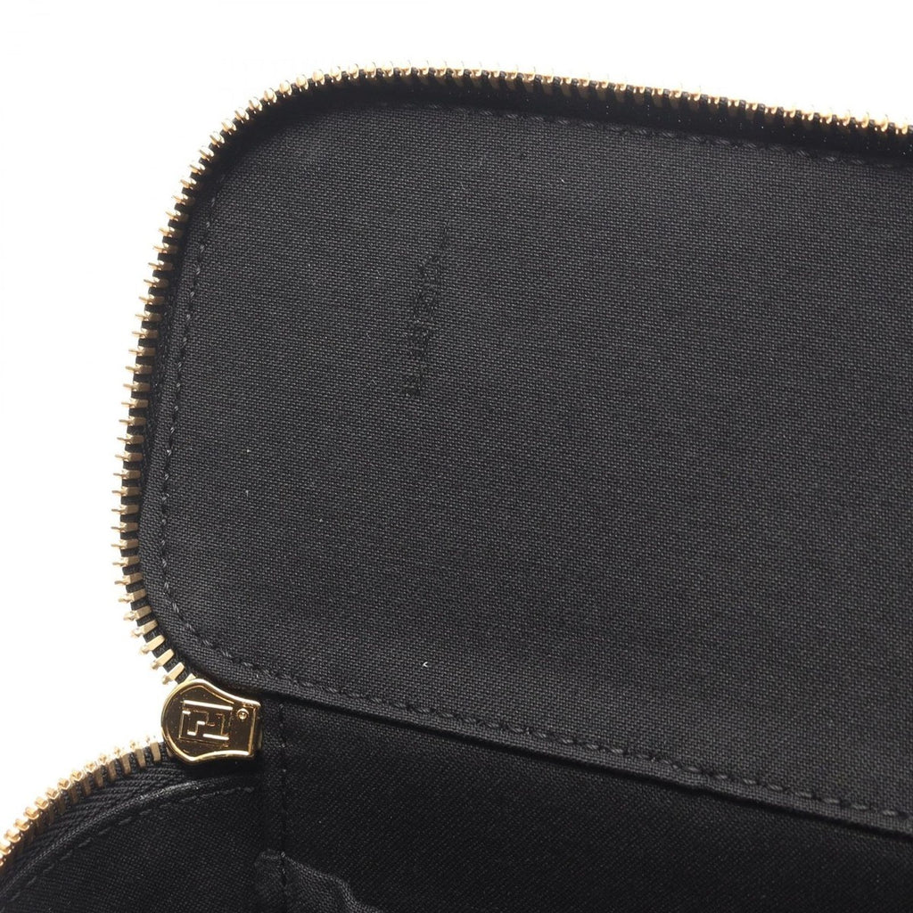 Fendi FF Motif Black Leather Shoulder Bag — view 5
