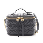 Fendi FF Motif Black Leather Shoulder Bag
