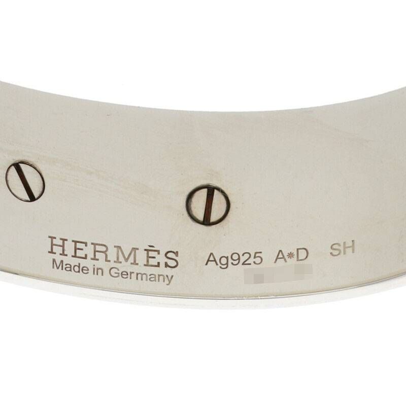 Hermes Collier De Chien MM Silver Bangle Bracelet SH — view 3