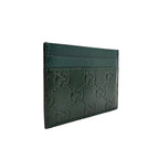 Gucci Tiger Metal Details Guccissima Leather Dark Green Card Case Gold — view 2