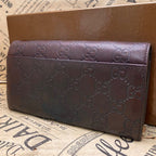 Gucci Bifold Wallet Leather Brown Striped GG Billfold Card — view 2