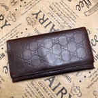 Gucci Bifold Wallet Leather Brown Striped GG Billfold Card — view 3