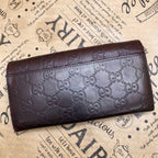 Gucci Bifold Wallet Leather Brown Striped GG Billfold Card — view 4