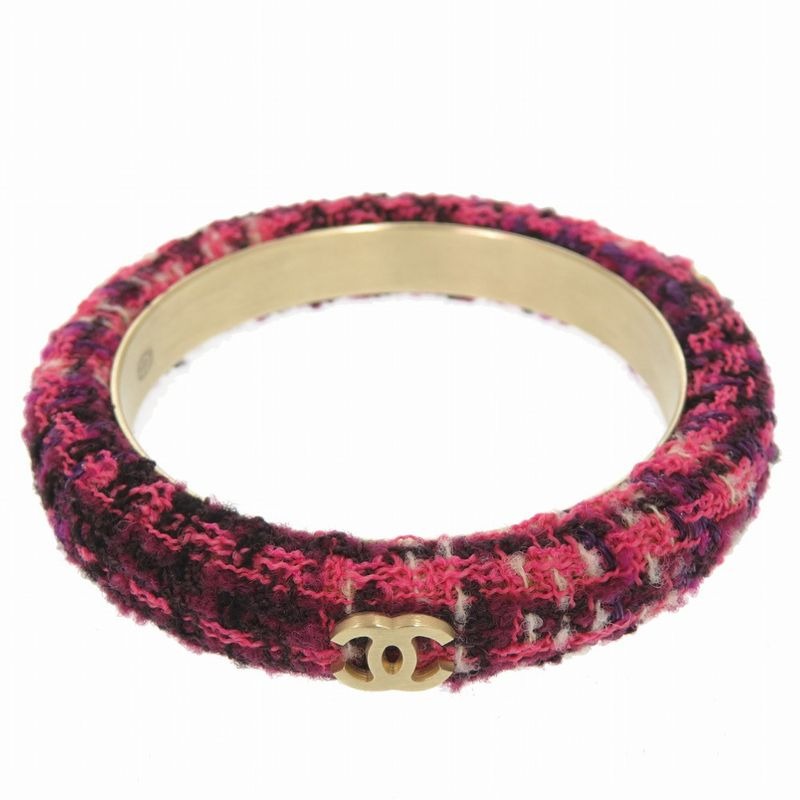 Chanel Coco Mark 09 a Tweed Purple Pink Bangle 0790
