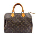 Louis Vuitton Speedy 30 Monogram Leather Brown Handbag Gold