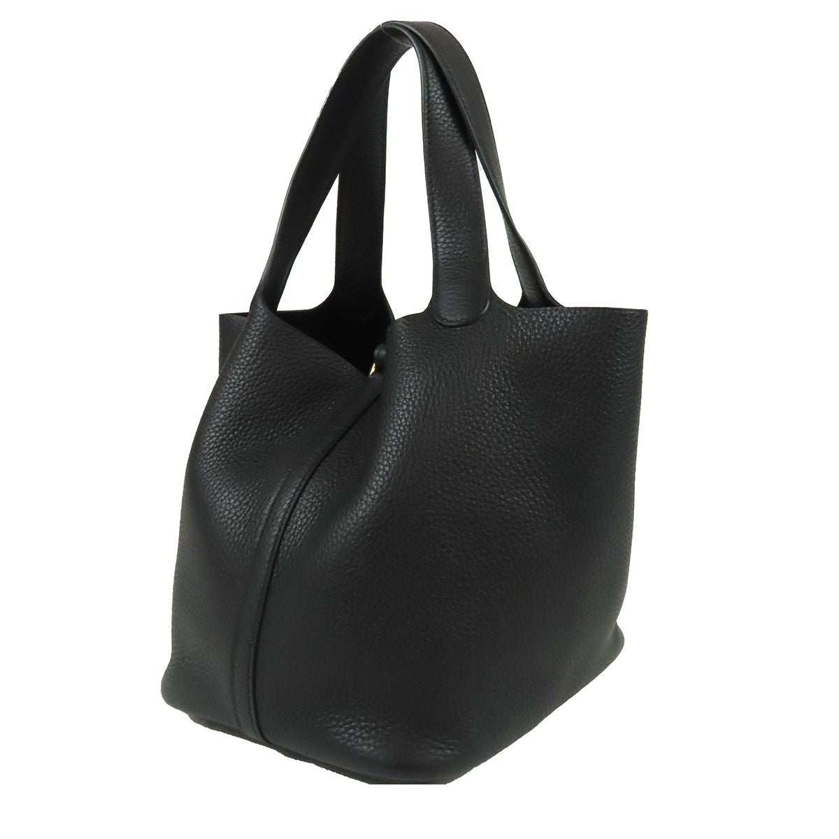 Hermes Picotin Lock MM Black Gold Taurillon Handbag — view 2