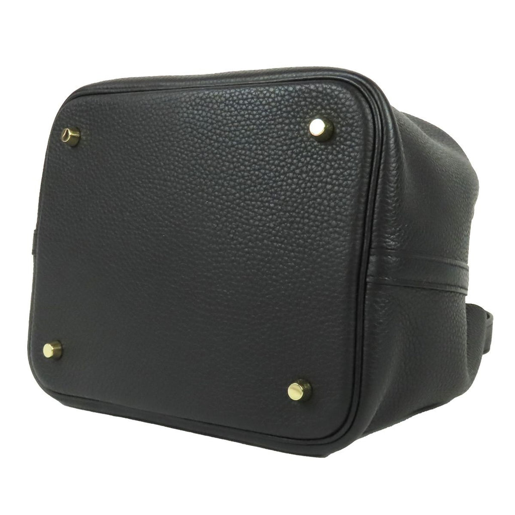 Hermes Picotin Lock MM Black Gold Taurillon Handbag — view 3