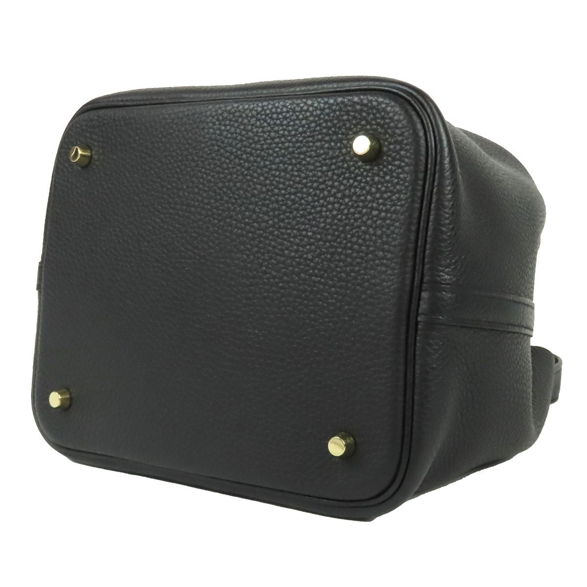 Hermes Picotin Lock MM Black Gold Taurillon Handbag — view 3