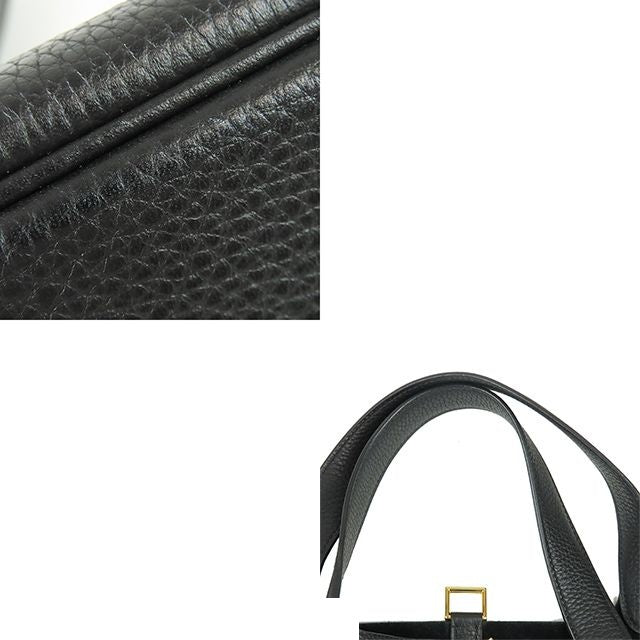 Hermes Picotin Lock MM Black Gold Taurillon Handbag — view 7