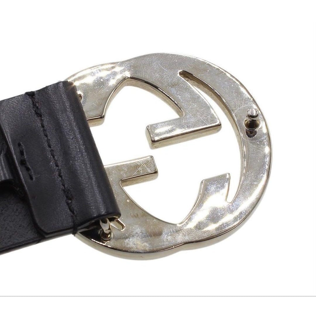 Gucci Interlocking Perforated Leather Belt — view 4
