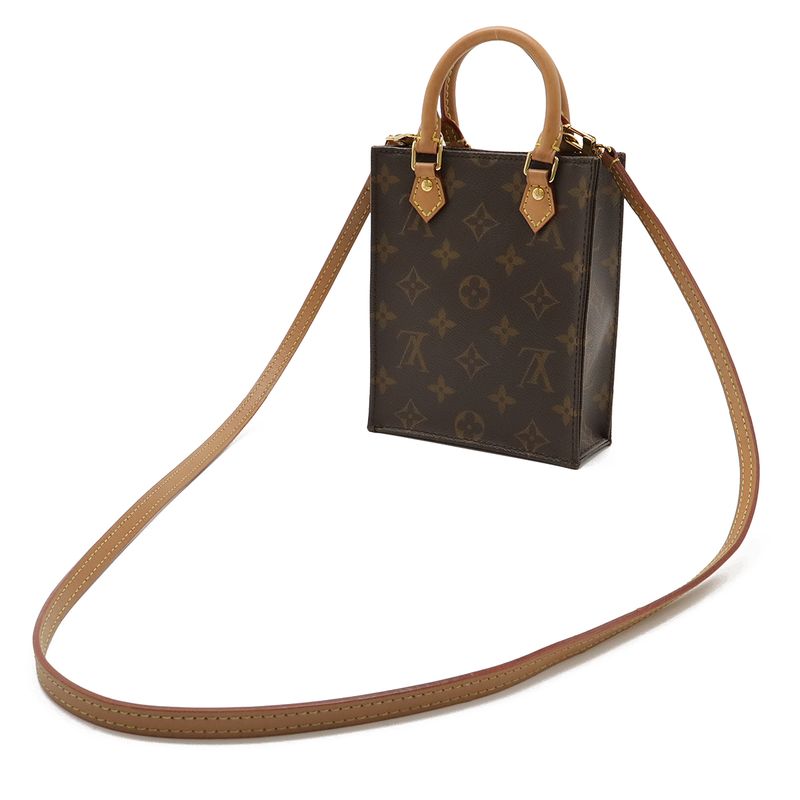 Louis Vuitton Monogram Petite Sac Plat Handbag Mini Bag 2-Way Shoulder — view 2