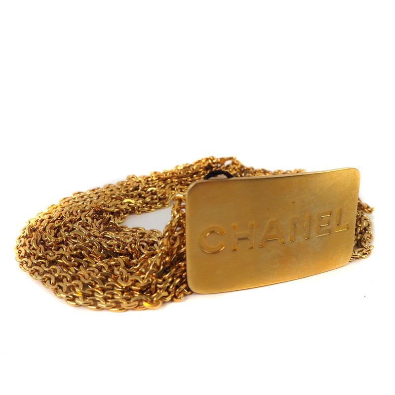 Chanel Chain Logo Plate Gold Plated 96 a Belt — view 4