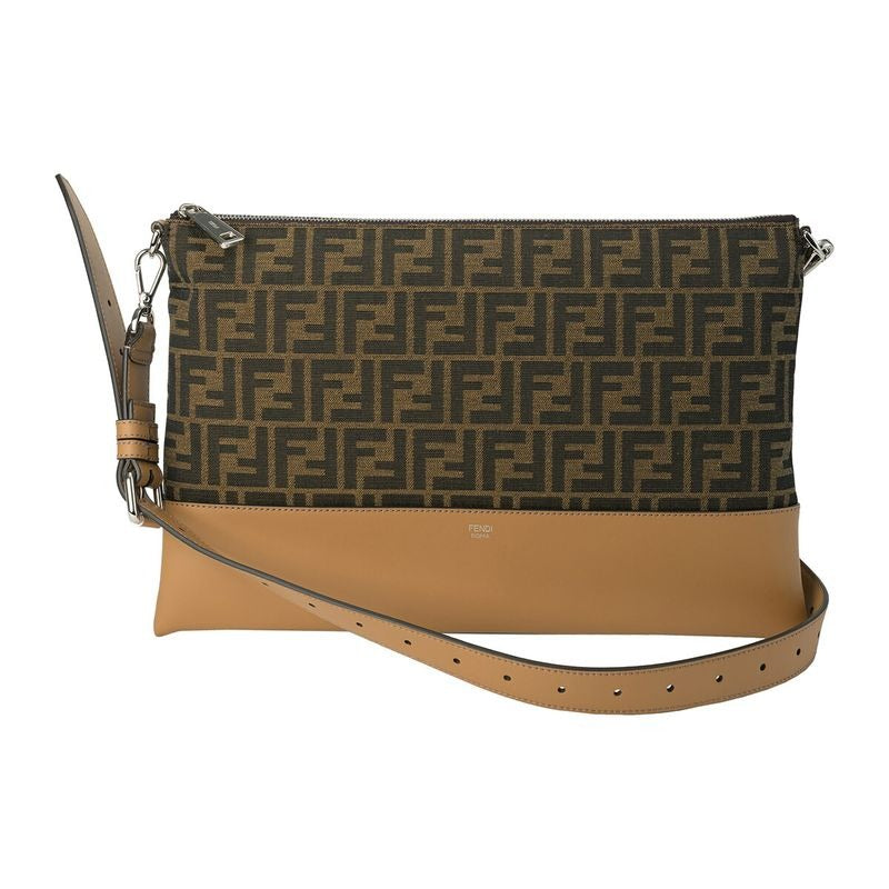 Fendi Shoulder Bag FF Logo Tobacco