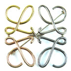 Loewe Anagram 4 Color Brooch Gold Silver Bronze Metal Storage Bag