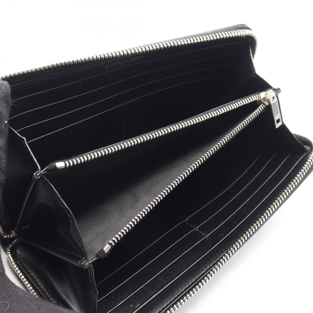 Saint Laurent Paris Round Wallet Cassandra Black Leather Tiny Monogram — view 3