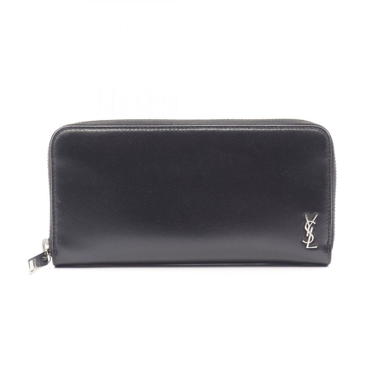 Saint Laurent Paris Round Wallet Cassandra Black Leather Tiny Monogram