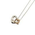 Tiffany & Co Double Open Heart Silver Pink Gold Necklace