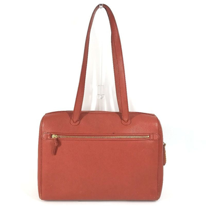 Chanel Shoulder Bag Leather Orange — view 3