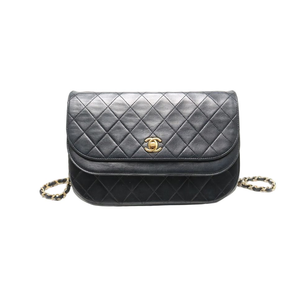 Chanel Stand Quilted GD Leather Che Handbag
