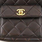 Chanel Quilted Vintage Lambskin Brown Backpack Daypack — view 6