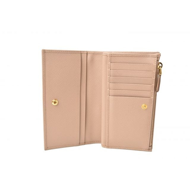 Prada Wallet Fold 1 Ml009 Saffiano Leather Cipria Beige — view 2